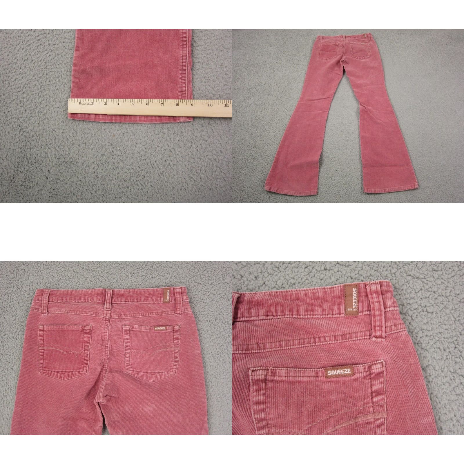Vintage VINTAGE Squeeze Pants Missy 7/8 29 x 30 Pink Corduroy Flared Wide Leg 90s Bell Size 28" / US 6 / IT 42 - 10 Thumbnail