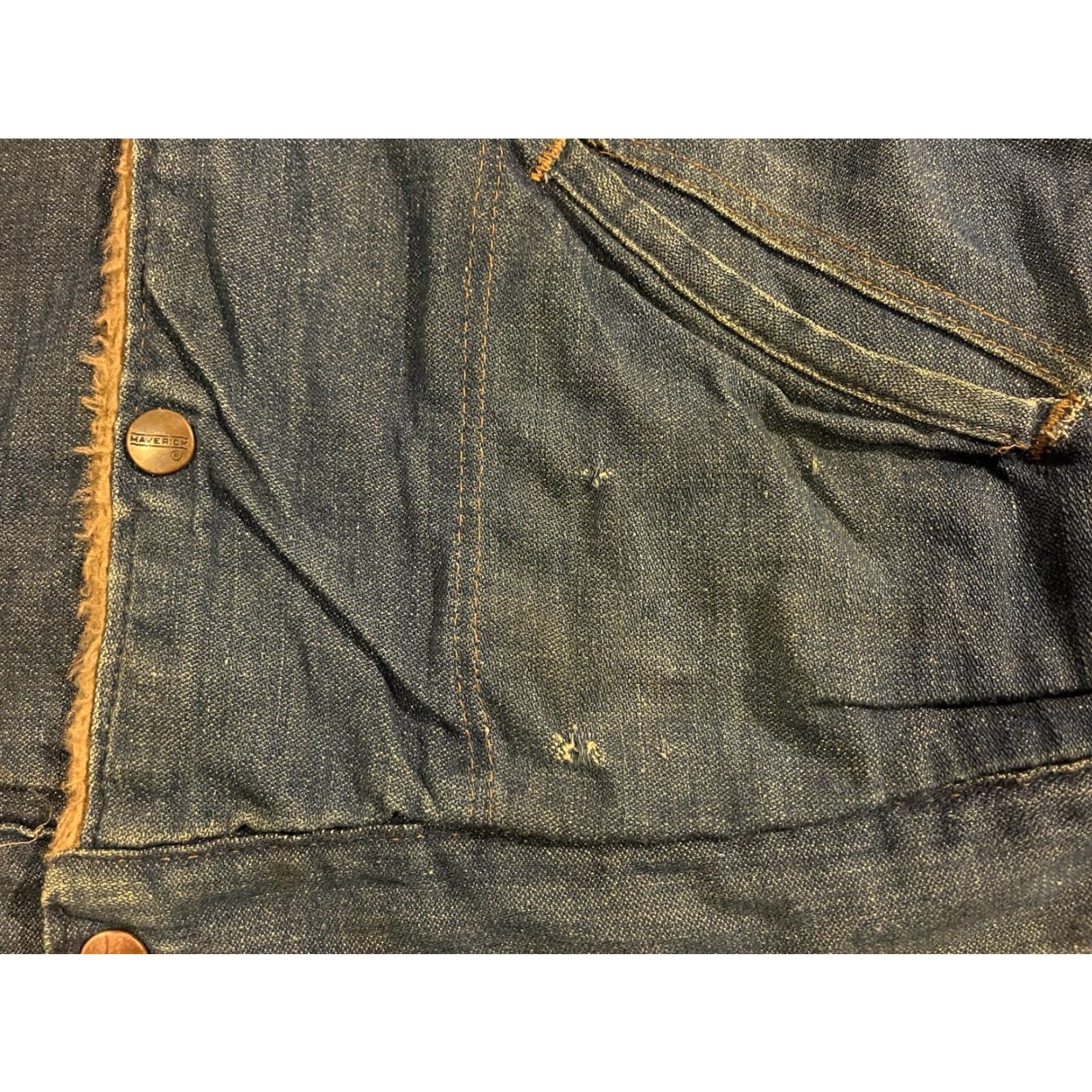 Vintage VINTAGE Blue Bell Maverick Denim Jacket Mens 36 Blue Sherpa Lined Bowling 70s Jacket Size US XXS / EU 40 - 5 Thumbnail