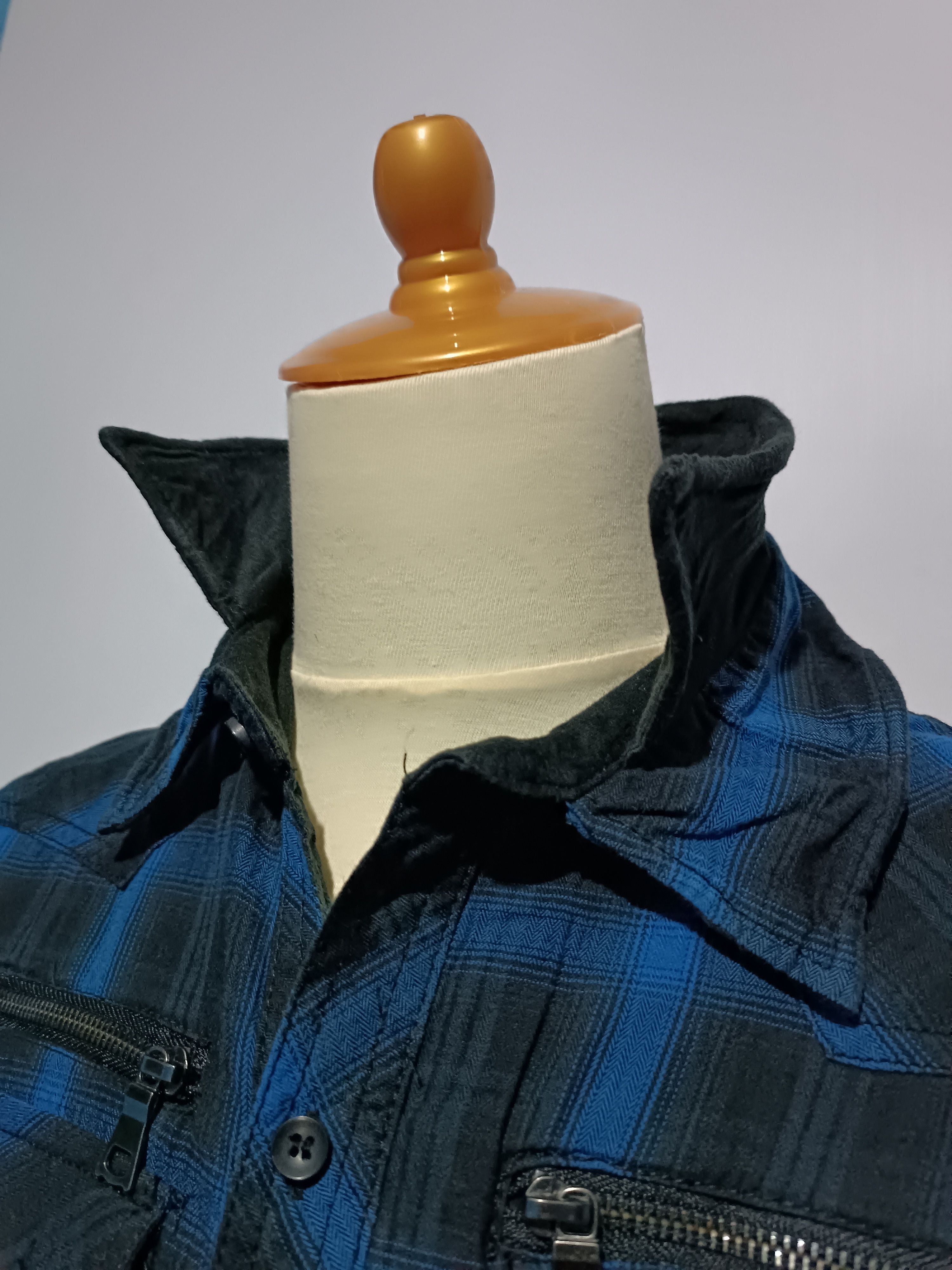 In The Attic × Japanese Brand In The Attic Black and Blue Checkered Double Layer Shirt Size US M / EU 48-50 / 2 - 4 Thumbnail