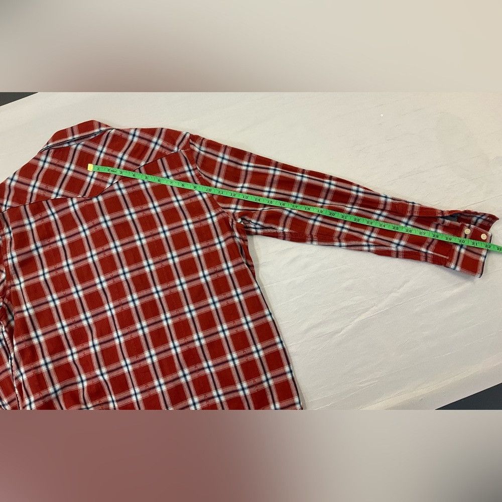 Lucky Brand × Western Rise LUCKY BRAND Red Plaid Long Sleeve Western Rodeo Shirt Size US M / EU 48-50 / 2 - 7 Thumbnail