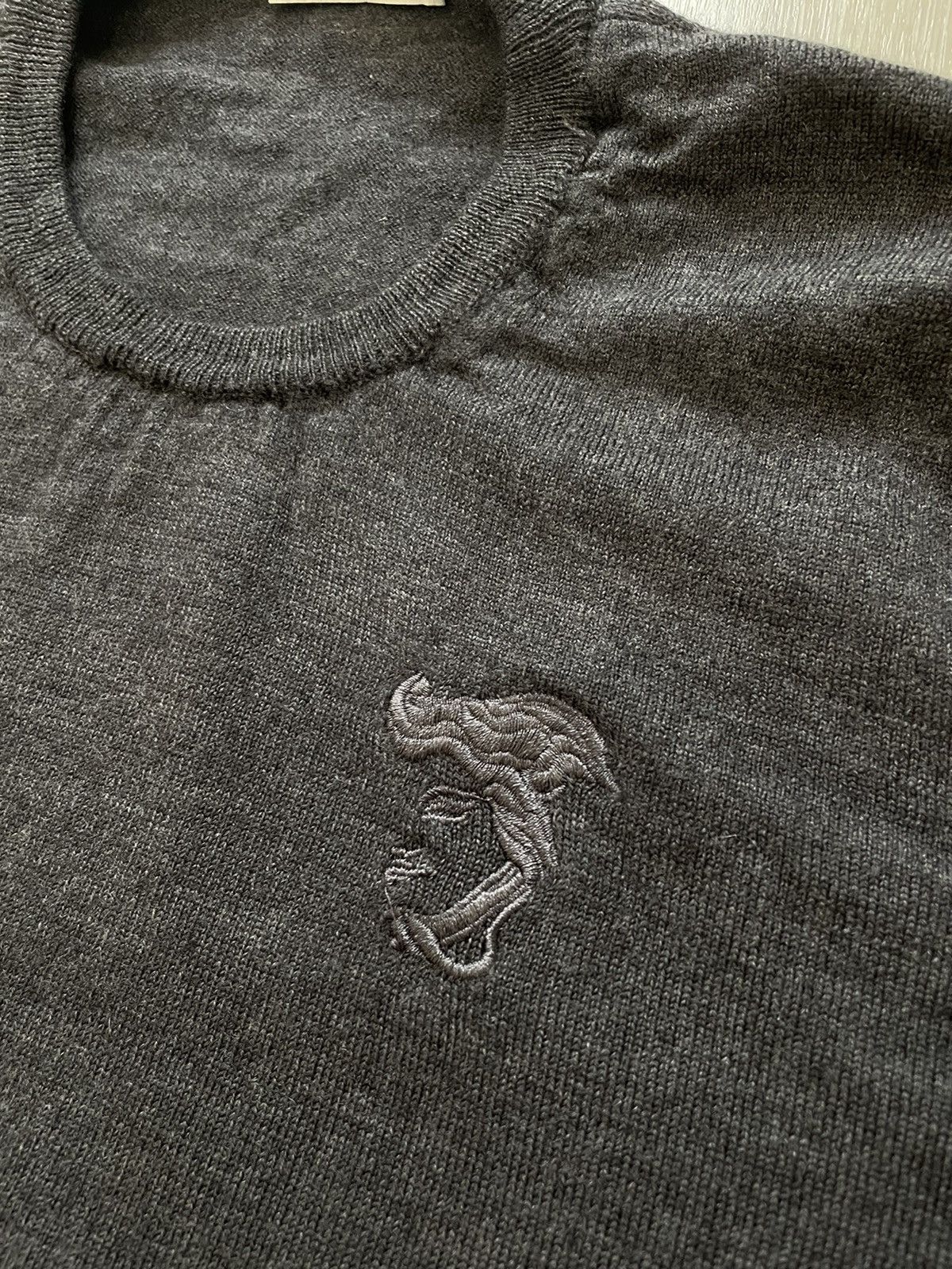 Versace Mens VERSACE COLLECTION Sweater Pullover Wool Gray Size US M / EU 48-50 / 2 - 2 Thumbnail