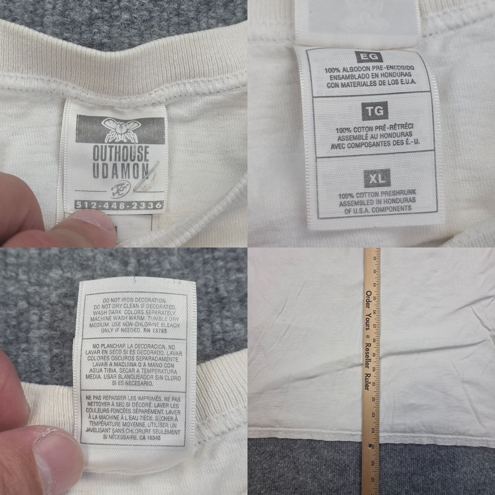 Vintage VINTAGE Whoop Ass Sportswear Shirt XL White Can of Whoop Ass stains Mens T-Shirt 90s Size US XL / EU 56 / 4 - 8 Thumbnail