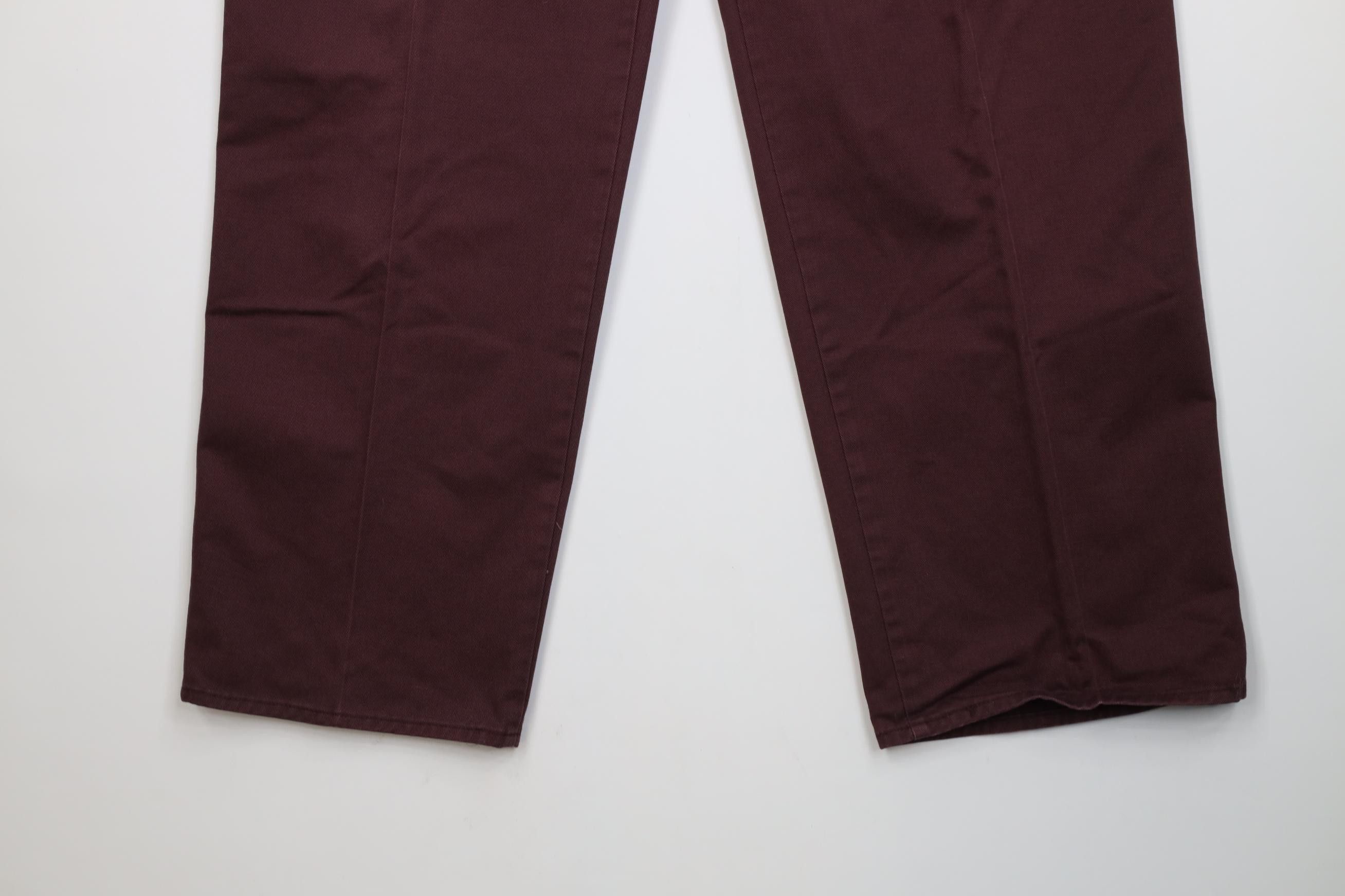 Vintage Vintage 90s Streetwear Wide Leg Chino Pants Cotton Maroon Size US 36 / EU 52 - 4 Thumbnail