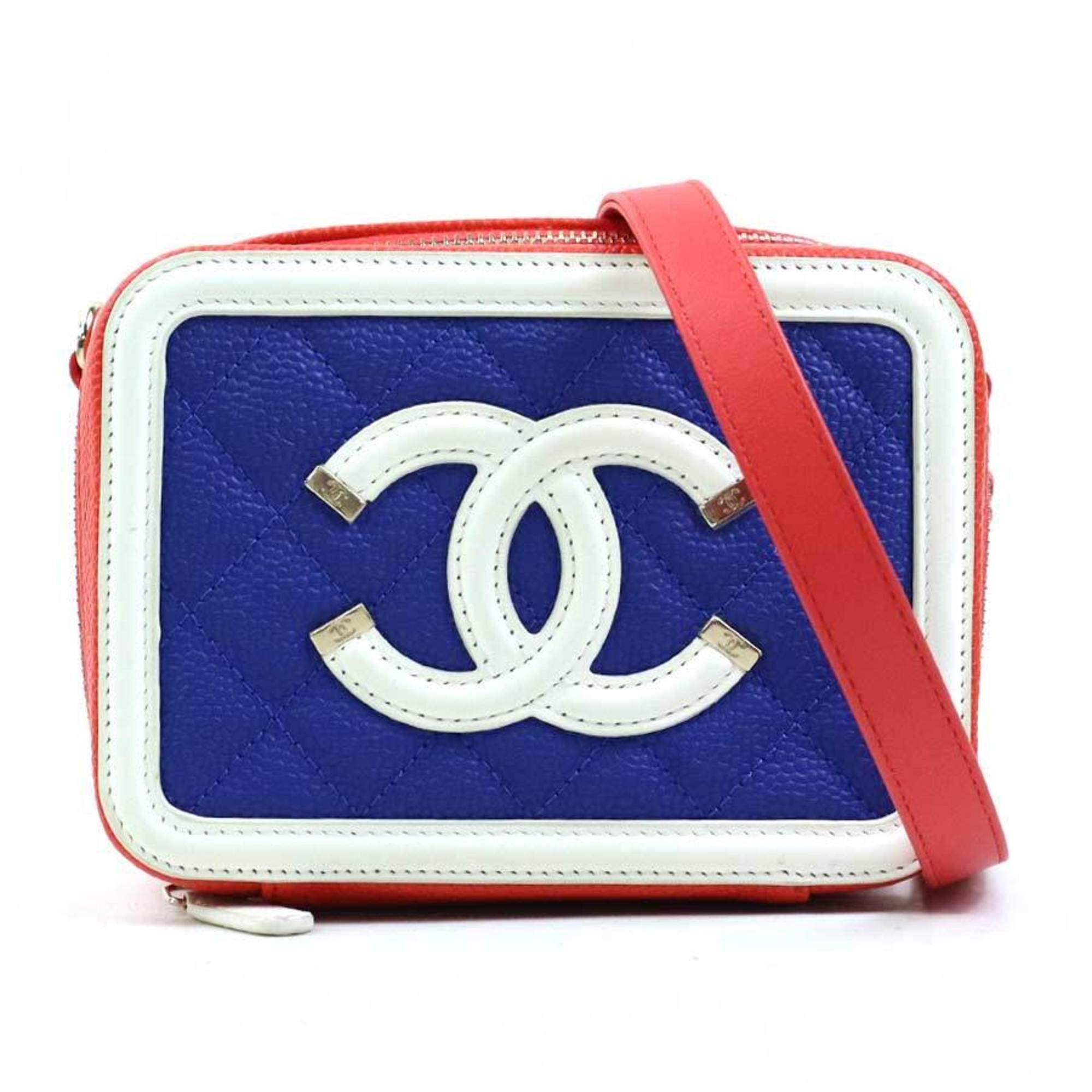 Chanel CHANEL CC Figley Mini Shoulder Bag in Caviar Leather, Orange/Blue/Pink/White/Gold, Women's, e61212a Size ONE SIZE - 1 Thumbnail