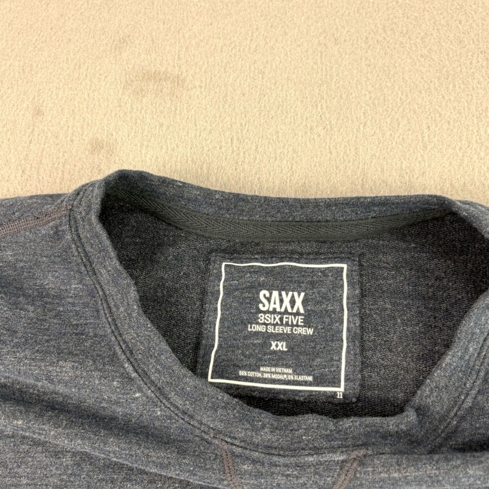 Vintage Saxx Sweatshirt Mens 2XL Blue Pullover Crew Neck Stretch Performance Size US XXL / EU 58 / 5 - 3 Thumbnail