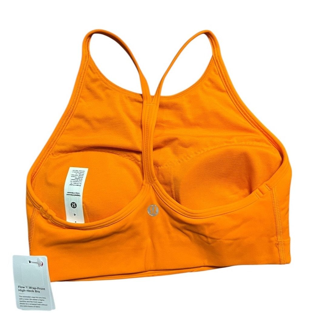 Lululemon Lululemon Flow Y Wrap-Front High-Neck Bra Size 4 Orange Size S / US 4 / IT 40 - 3 Thumbnail