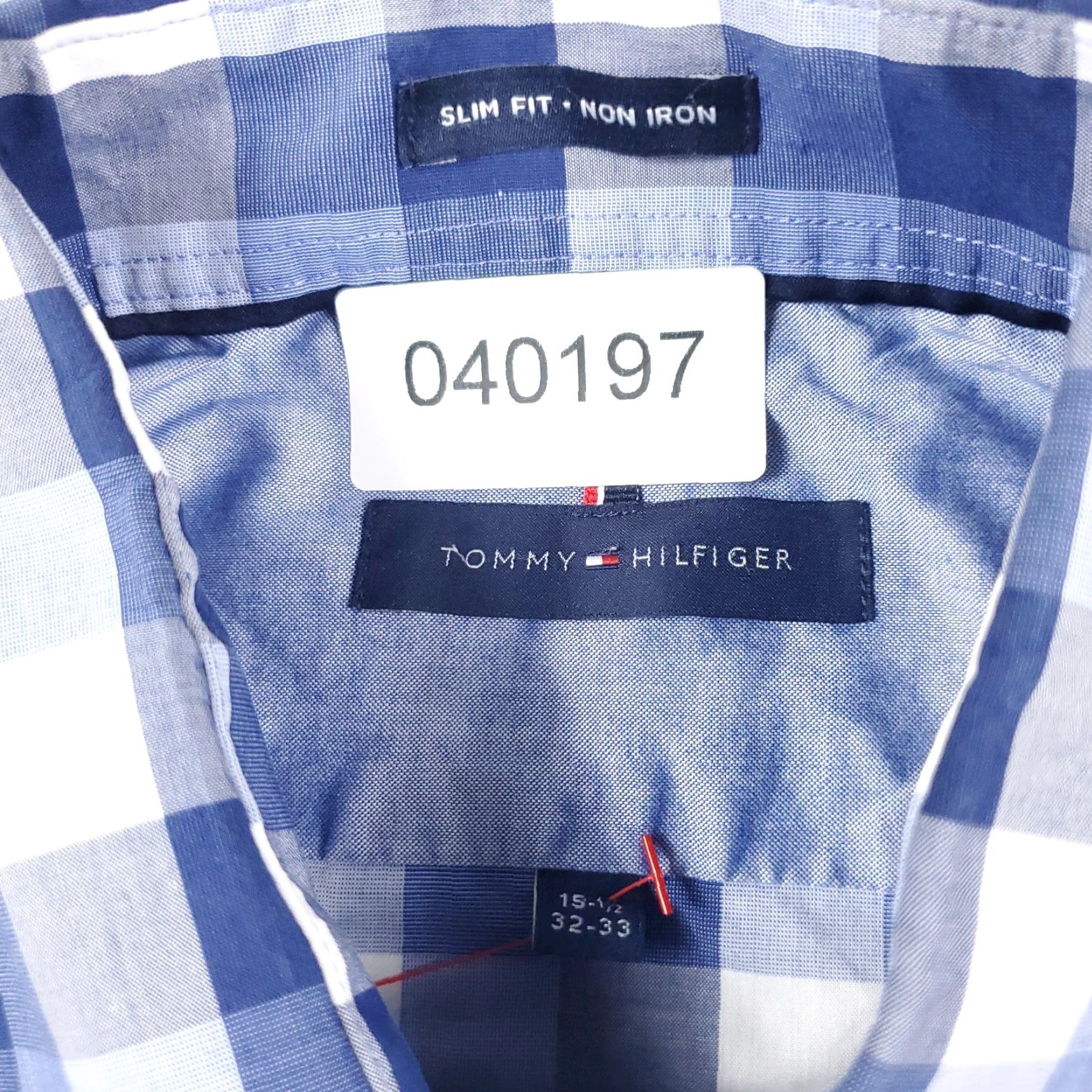 Tommy Hilfiger Tommy Hilfiger Shirt Mens 15.5 Blue Check Long Sleeve Button-Up Button-Down Cotton Casual Classic Preppy Mens Size US M / EU 48-50 / 2 - 6 Thumbnail