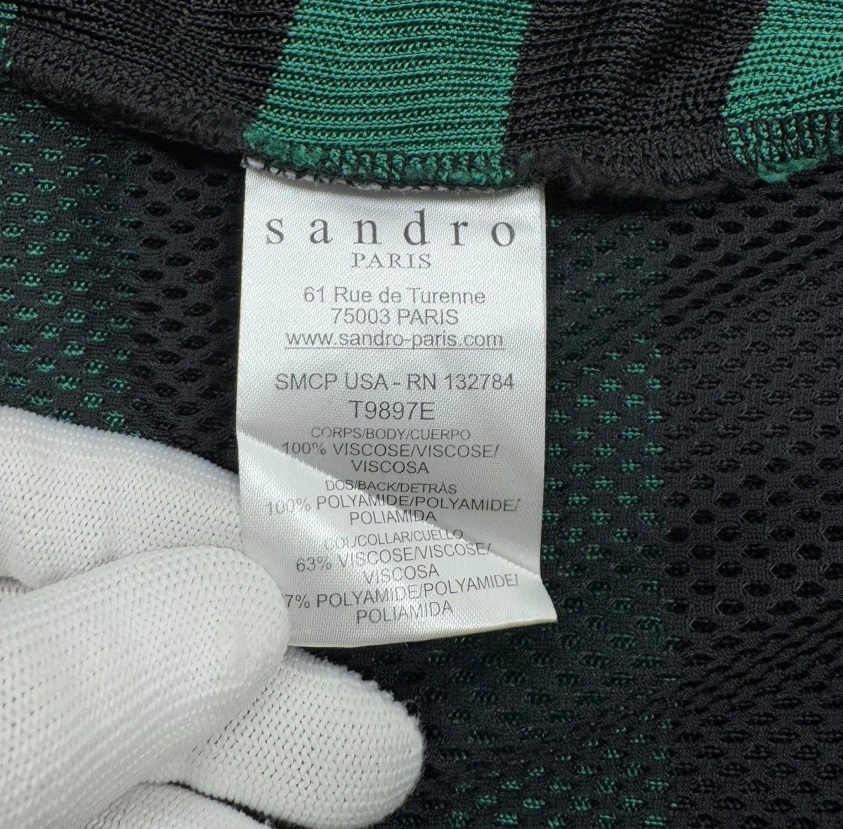 Sandro Sandro Collared Blouse Viscose Mesh Back Striped size 1 Size S / US 4 / IT 40 - 11 Thumbnail