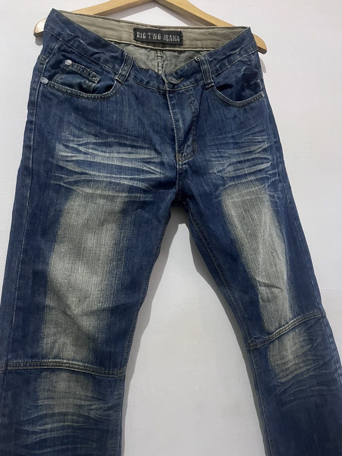 Isamu Katayama Backlash Vintage Y2K Biker Jeans", "Distressed Faded Denim" Size US 32 / EU 48 - 6 Thumbnail