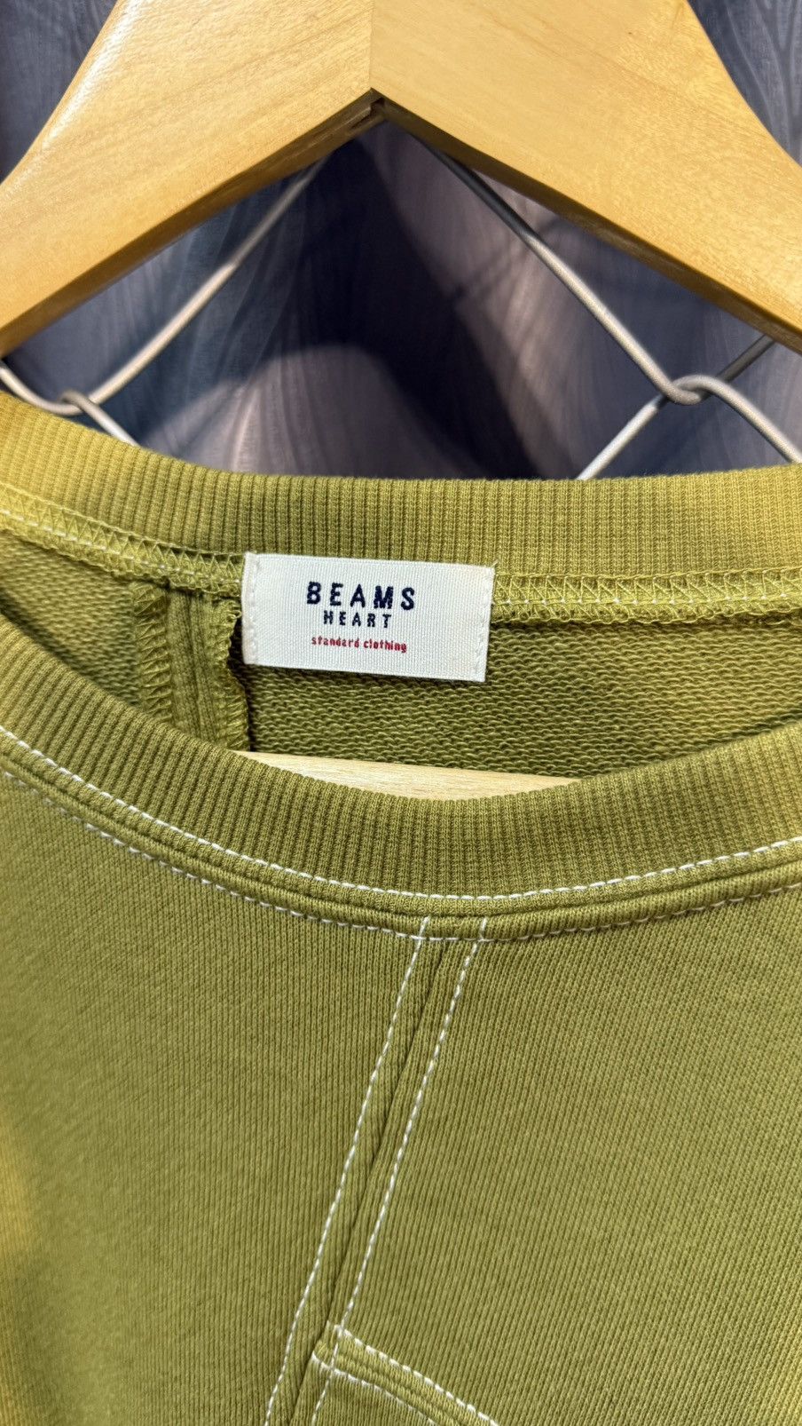 Beams Japan BEAMS HEART JAPAN SWEATSHIRT CROP 3D POCKET SWEATSHIRT GREEN Size M / US 6-8 / IT 42-44 - 8 Thumbnail