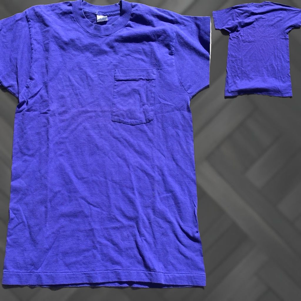 Fruit Of The Loom VINTAGE Fruit Of The Loom Pocket T-Shirt Sz L Made In USA Shirt Mens Short Sleeve 100% Cotton See Pics Size US L / EU 52-54 / 3 - 1 Thumbnail