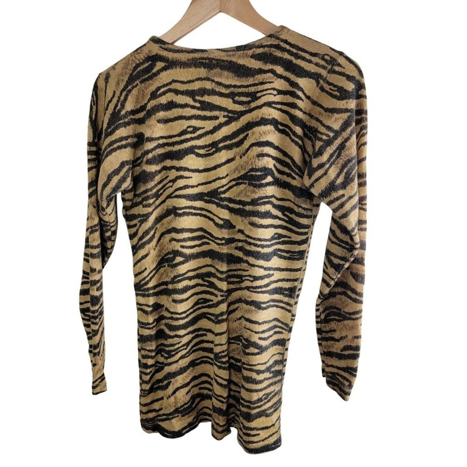 Vintage Objects Gold Leopard Print Sweater Top Size S / US 4 / IT 40 - 5 Thumbnail