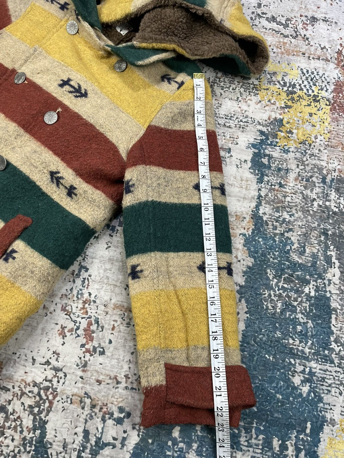Japanese Brand Titicaca Arrow Native Stripe Double Breasted Hooded Coats Size S / US 4 / IT 40 - 9 Thumbnail