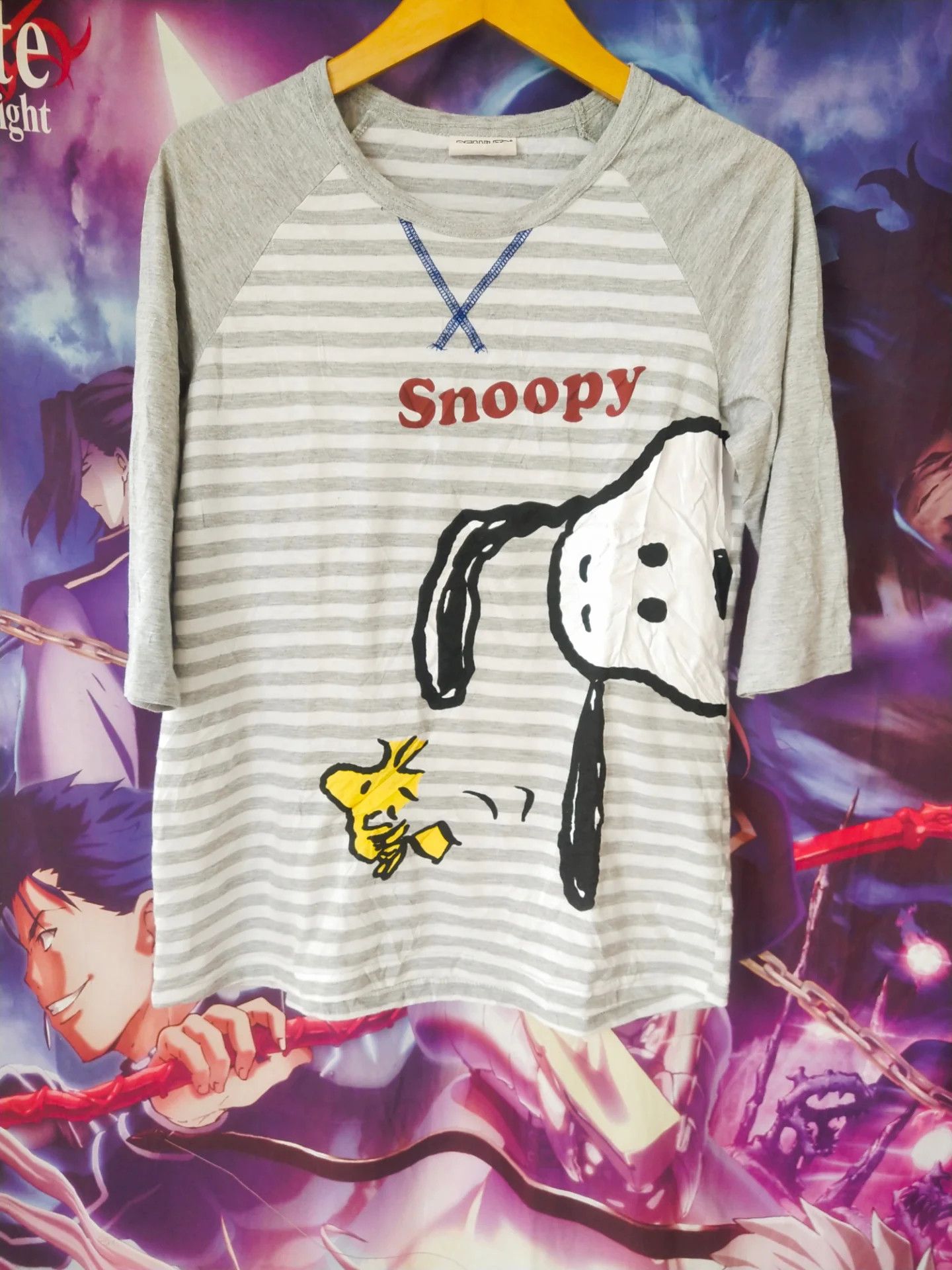 Peanuts Snoopy Peanuts Striped Woman Raglan Shirt Size M / US 6-8 / IT 42-44 - 1 Thumbnail