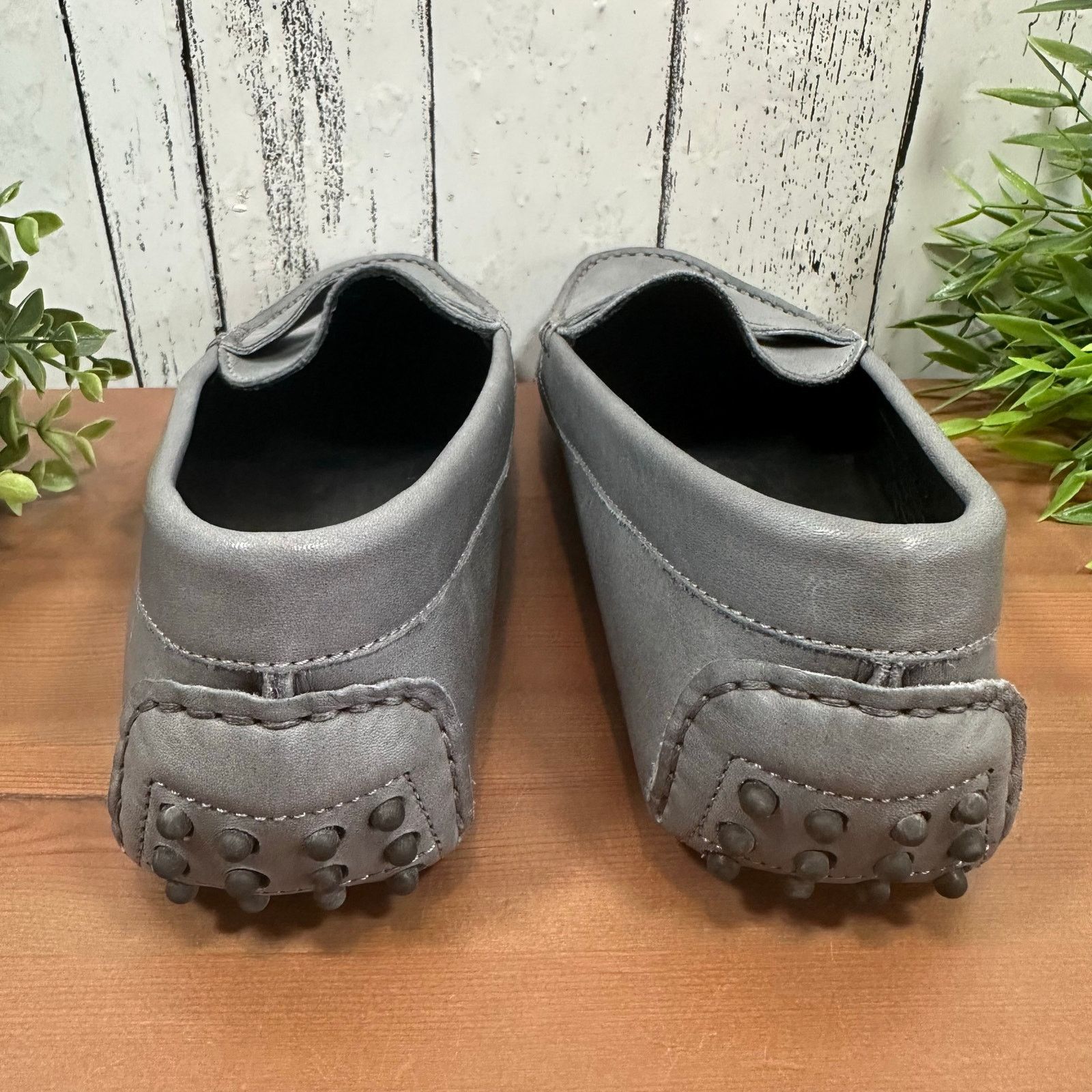 M. GEMI The Pastoso Grey Leather Penny Loafers