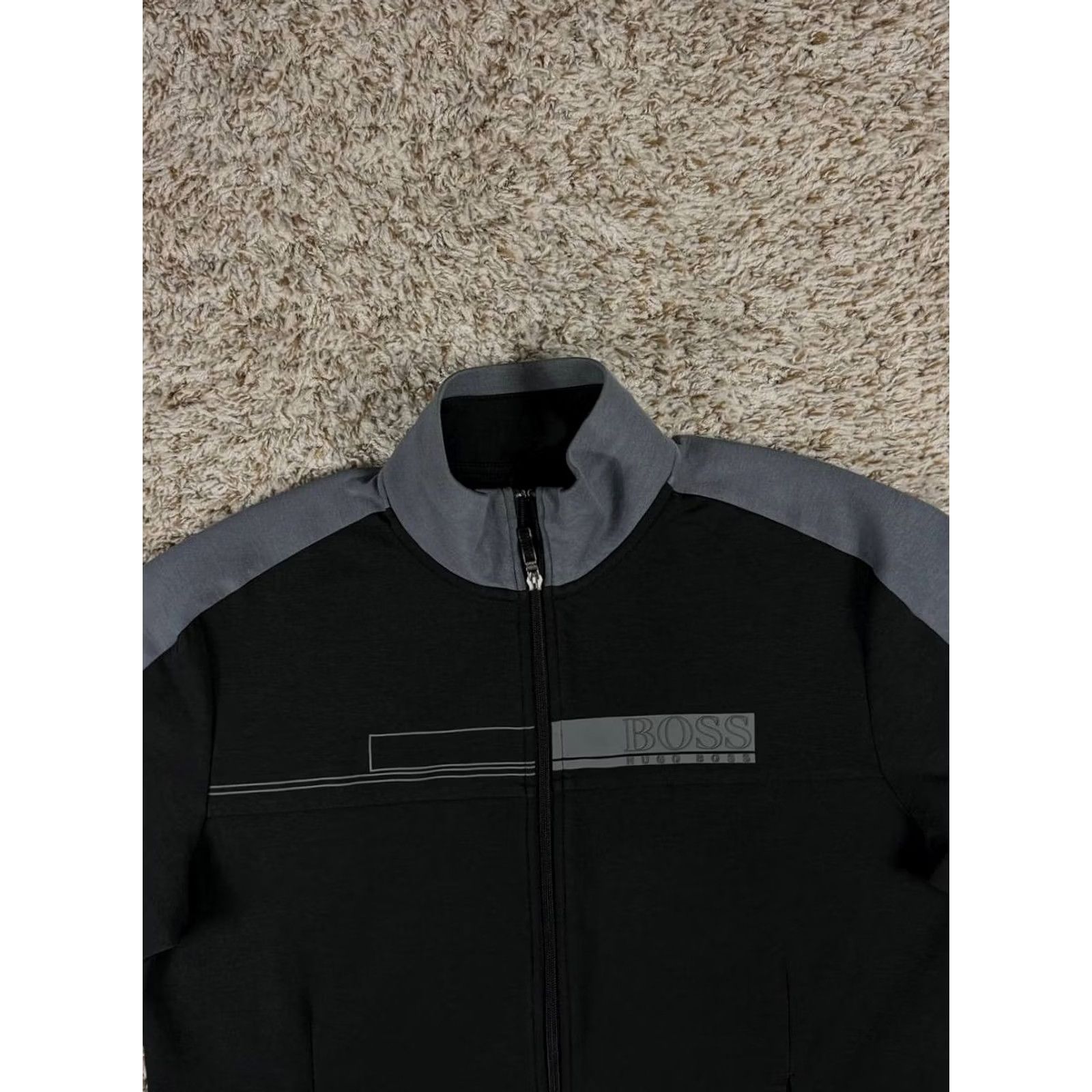 Hugo Boss HUGO BOSS Track Jacket Full Zip Colorblock Black Men's XL Size Size US XL / EU 56 / 4 - 2 Thumbnail
