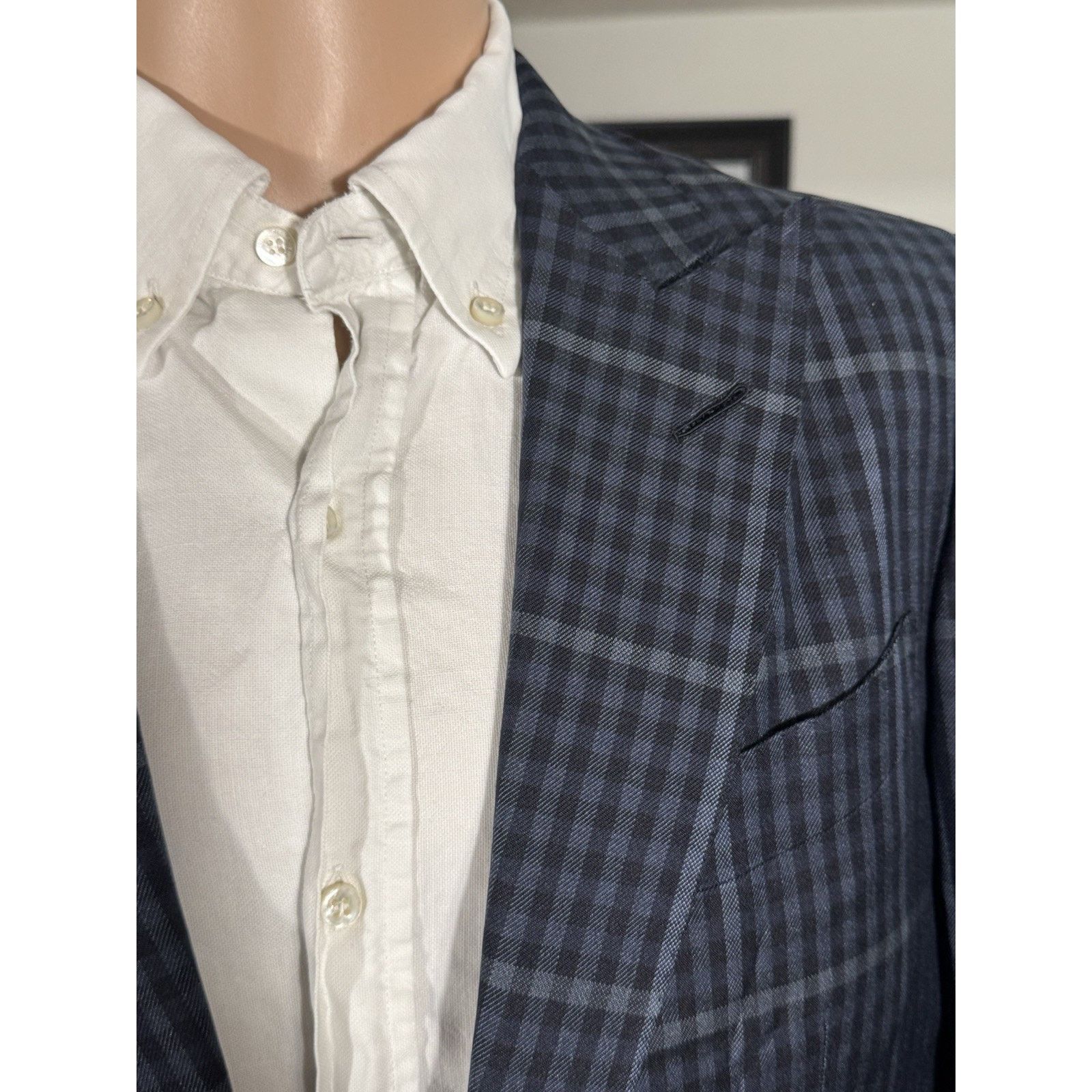 Tom Ford Tom Ford Blue Plaid Peak Lapel Suit 48 38R US O'Connor 34x27 Size 38R - 8 Thumbnail