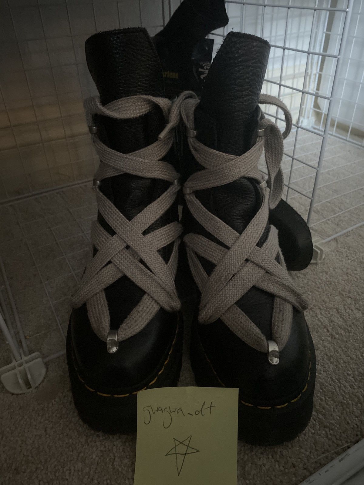 Dr. Martens × Rick Owens × Rick Owens Drkshdw RICK OWENS DR MARTEN HEXA 1460 BEX QUAD SOLE JUMBO LACE Size US 8 / EU 41 - 4 Thumbnail