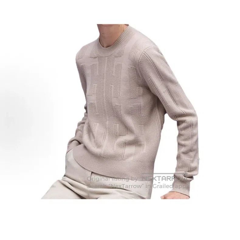 Hermes Hermes Light Brown All-Over Printed Knit Sweater Size XXS / US 00 / IT 34 - 3 Thumbnail