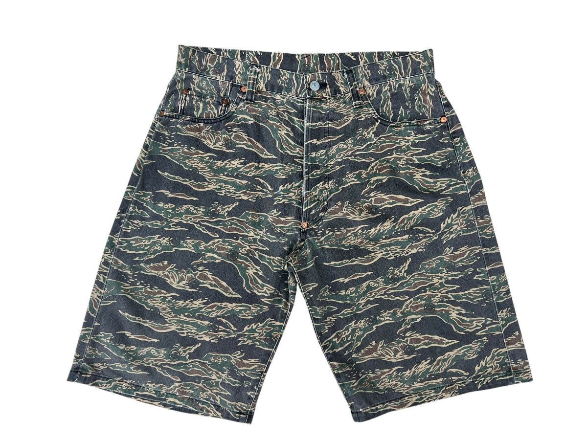 Vintage 2001 Evisu Japan Tiger Stripes Short Pant Military