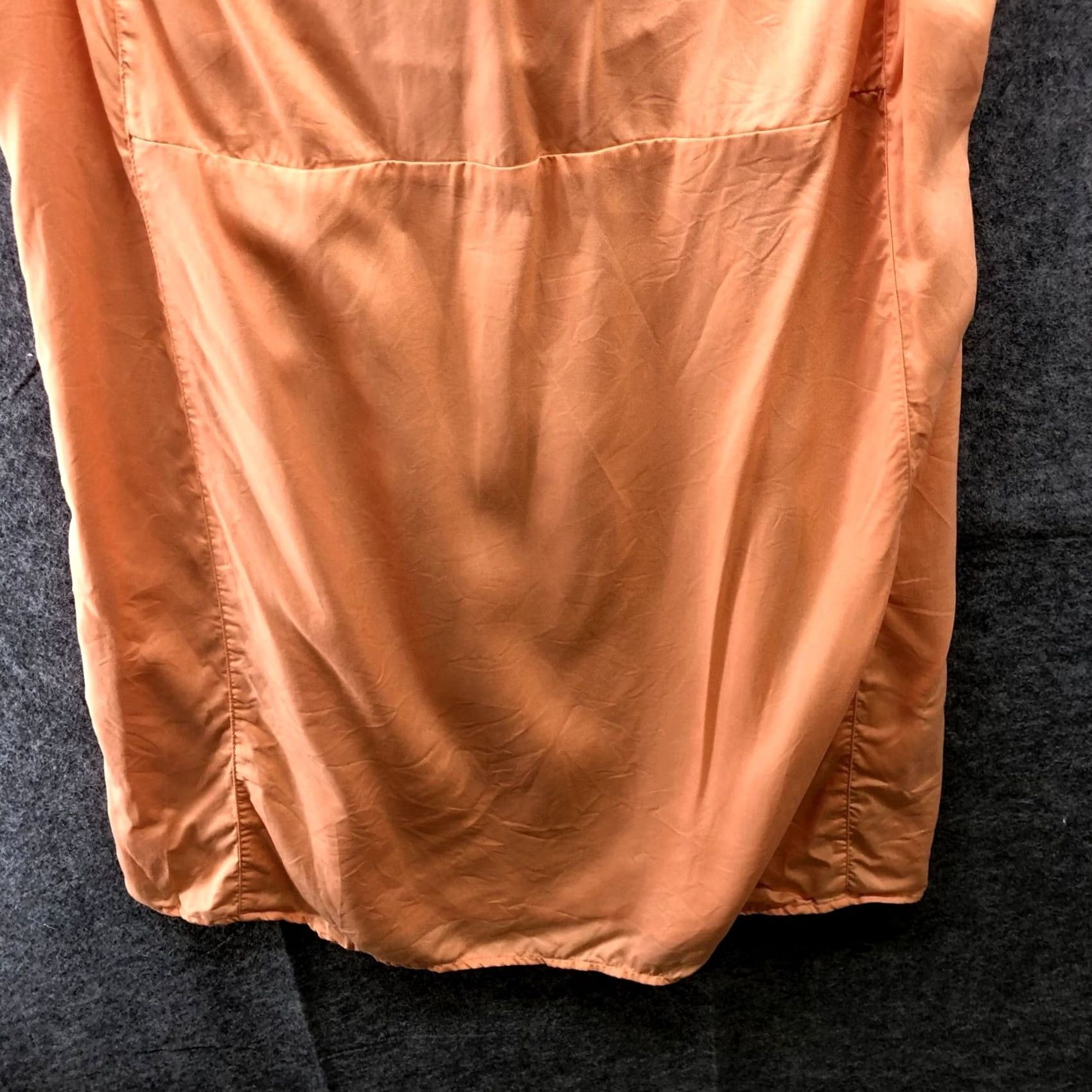 Vintage Beach Lunch Lounge Sundress XXL Orange Lyocell Knee Length Sleeveless Round Neck Bohemian Shift Dress Womens Size XXL / US 16-18 / IT 52-54 - 4 Thumbnail