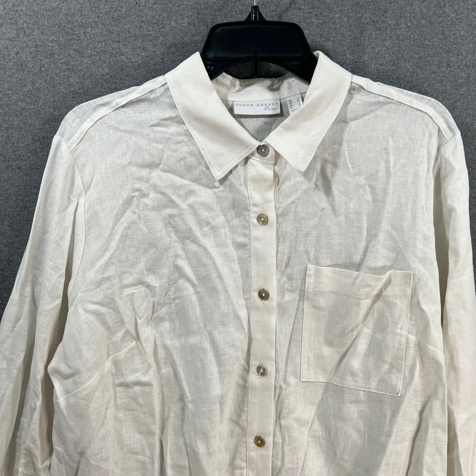 Other Susan Graver Regular Pure Linen Blend Button Front Shirt Size S / US 4 / IT 40 - 4 Thumbnail