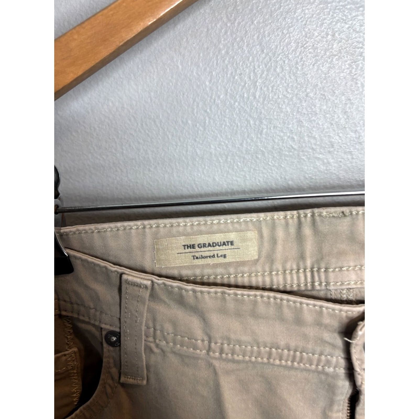 Vintage AG The Graduate Tailored Leg Pants AG Adriano Goldschmied Mens 38x34 Chino Ivory Solid City Preppy USA 90s? Size US 38 / EU 54 - 3 Thumbnail