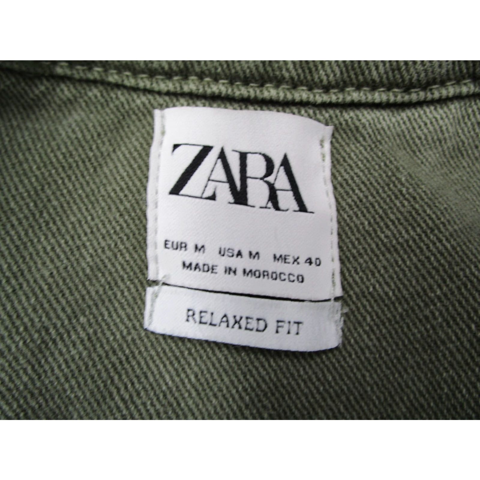 Zara ZARA Men's Medium Green Denim Shacket Distressed Relaxed Fit with Pearl Snaps Size US M / EU 48-50 / 2 - 3 Thumbnail