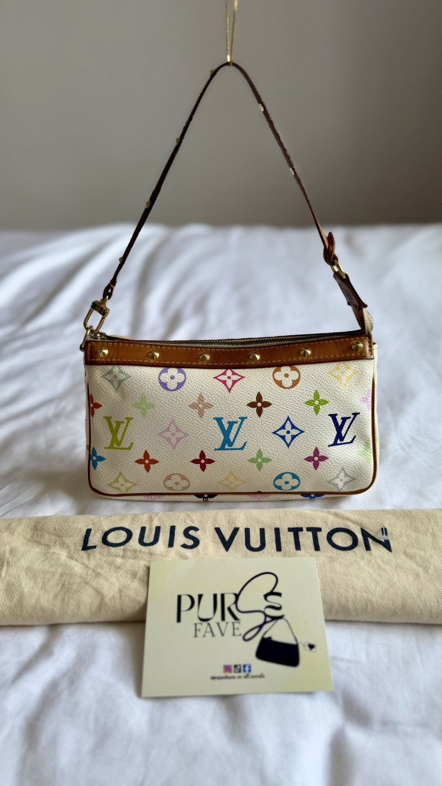 Louis Vuitton × Takashi Murakami Louis Vuitton Takashi Murakami White Multicolor Pochette Bag Size ONE SIZE - 7 Thumbnail