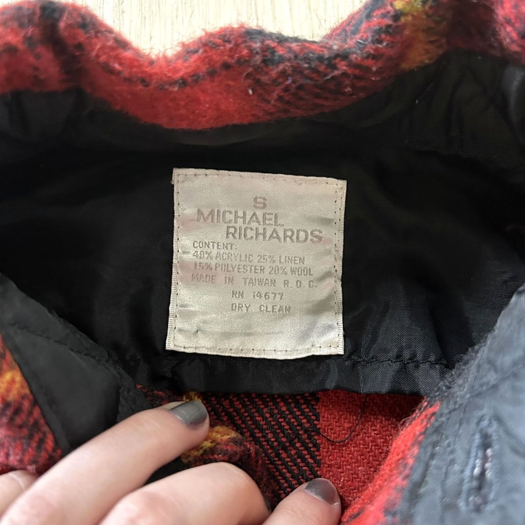 Vintage Michael Richards Red Plaid Flannel Jacket Mens Small - Linen, Button Pockets, Workwear Size US S / EU 44-46 / 1 - 2 Thumbnail