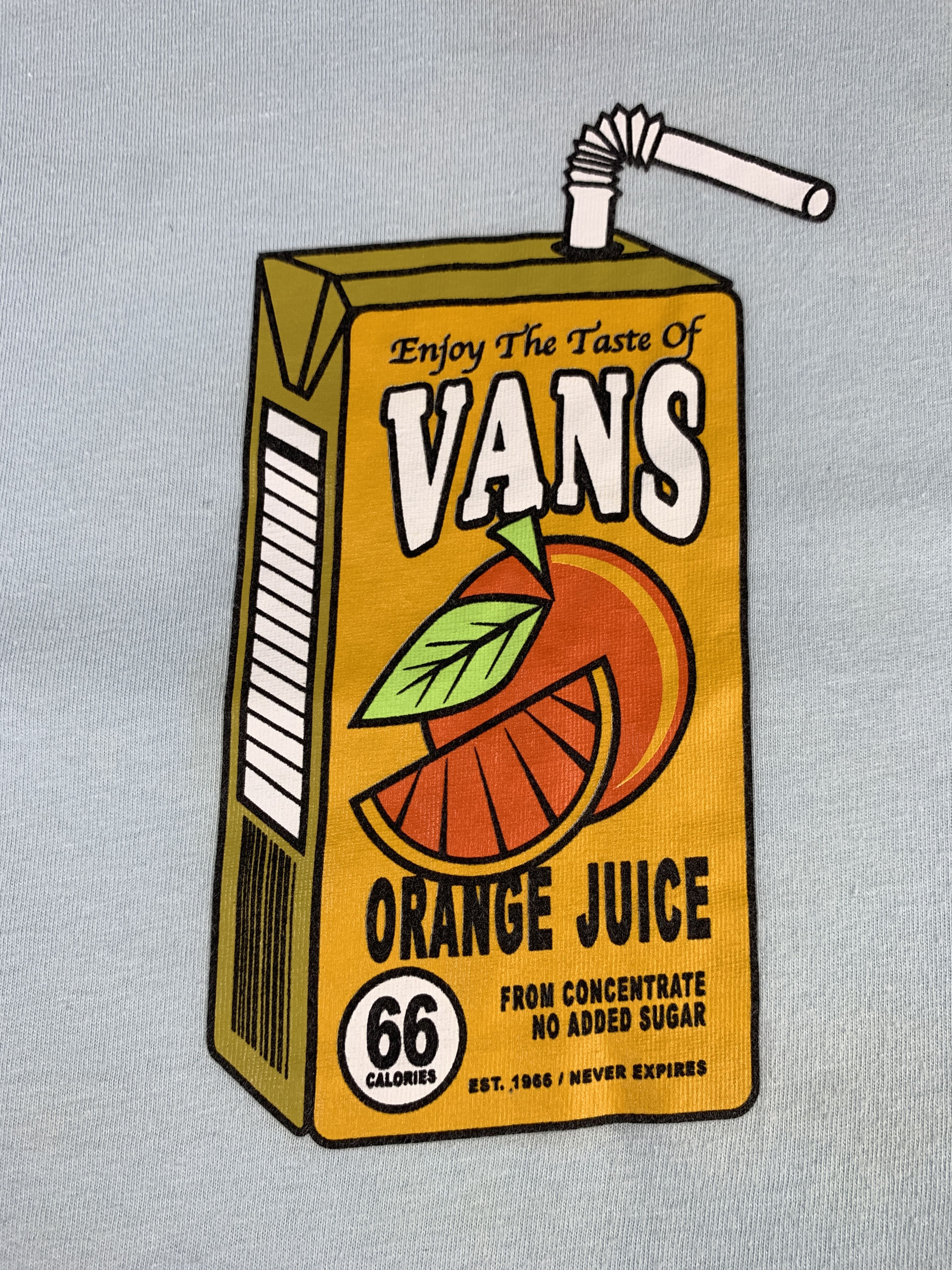 Vans Vans Baby Blue Orange Juice Graphic Tee (S) Size S / US 4 / IT 40 - 4 Thumbnail