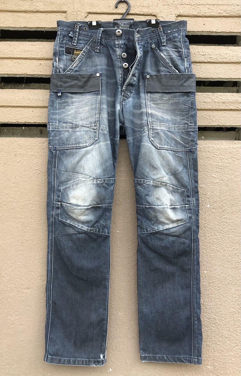 G-Star Vintage G-Star General Tapered Extract Straight Cut Jeans Size US 33 - 2 Thumbnail