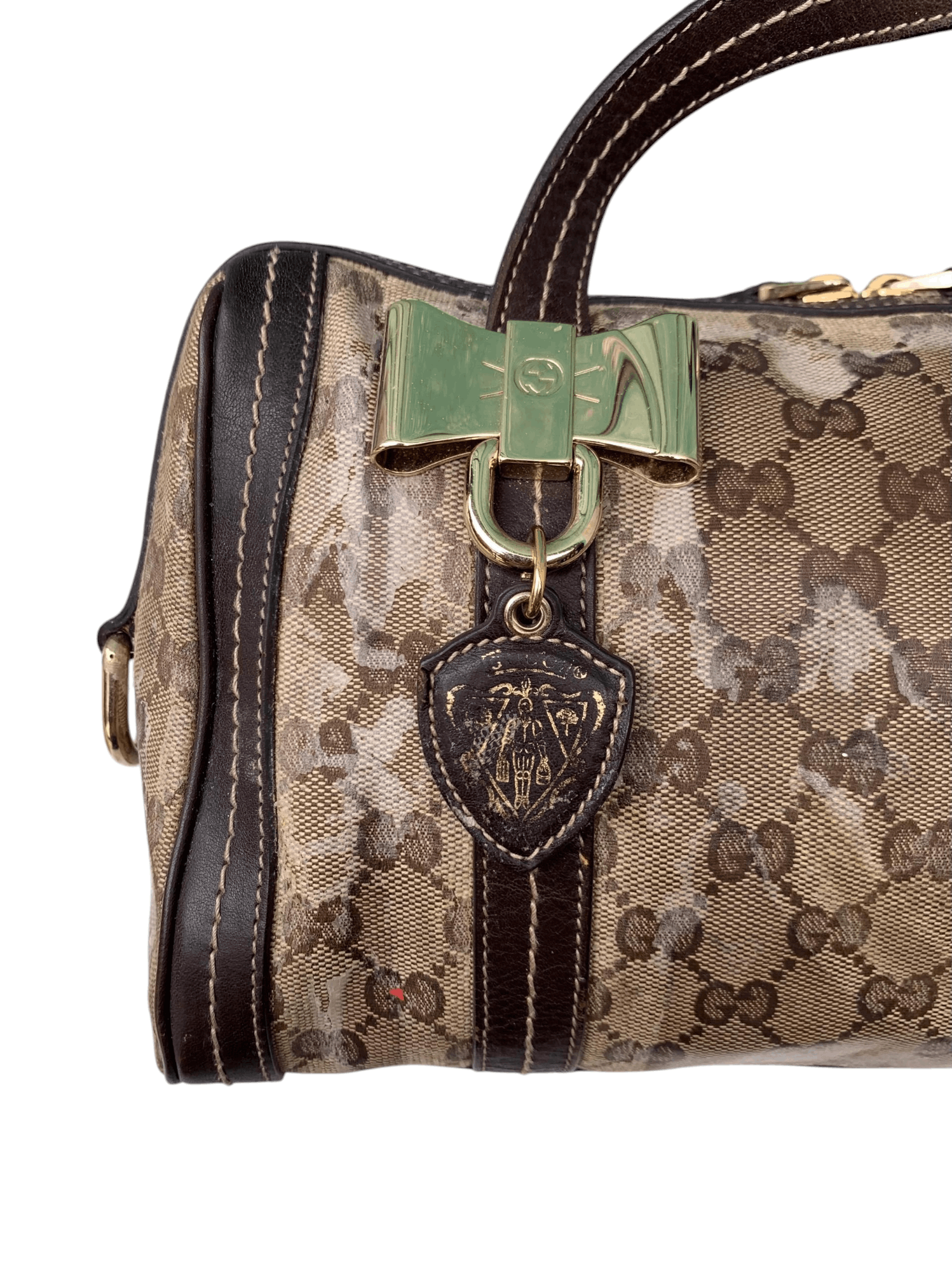 Gucci Gucci Crystal Monogram Duchessa Medium Boston Satchel Bag Size ONE SIZE - 5 Thumbnail