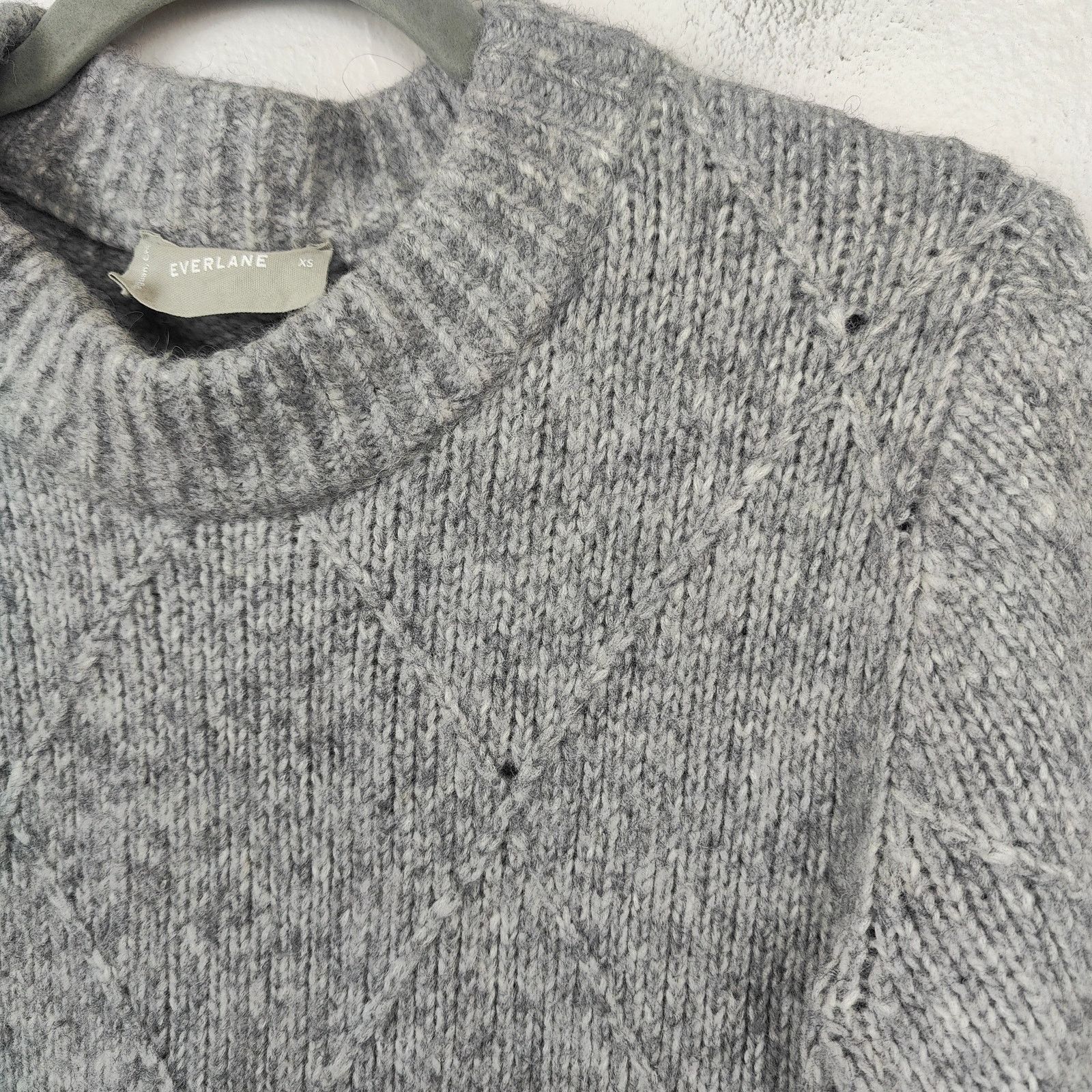 Everlane Everlane The Diamond-stitch Cloud Crew Sweater Women XS Gray Size XS / US 0-2 / IT 36-38 - 3 Thumbnail