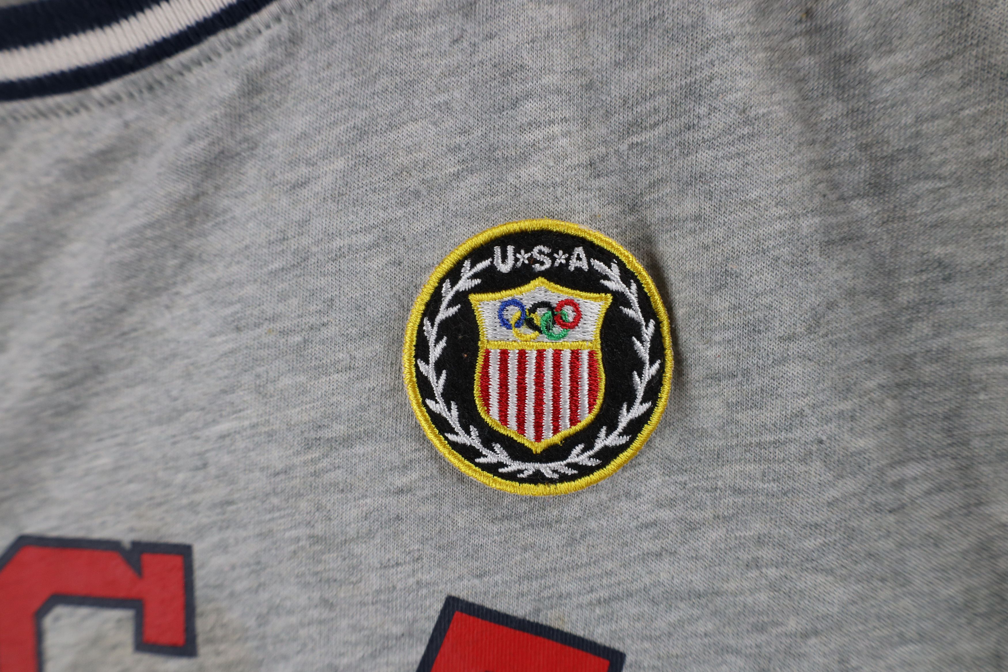 Nike × Vintage Retro Nike USA Olympics Crest Patch T-Shirt Heather Gray Size 3XL / US 20-22 - 5 Thumbnail