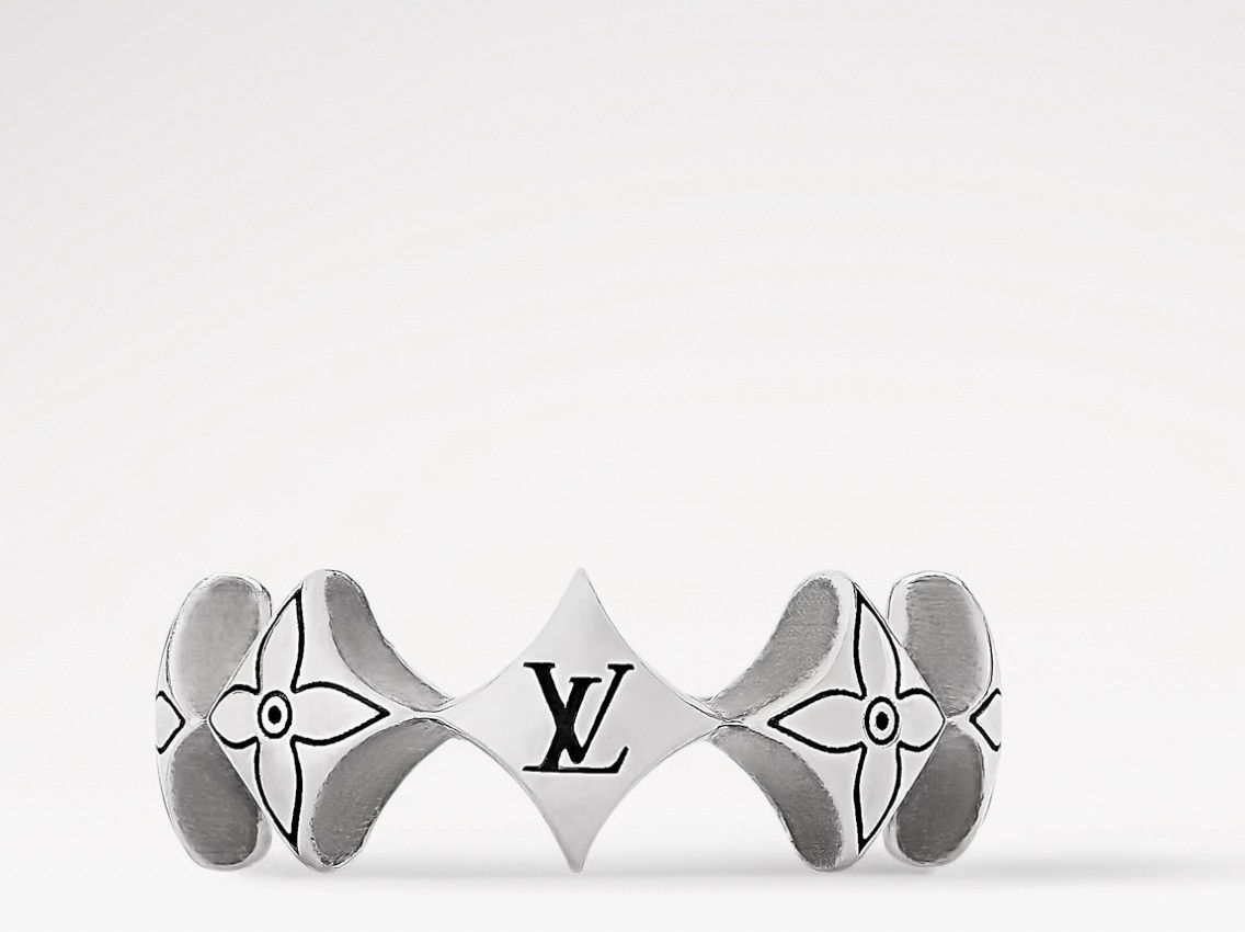 Louis Vuitton LV SPIKEY FLOWER SILVER RING SIZE L Size ONE SIZE - 2 Thumbnail