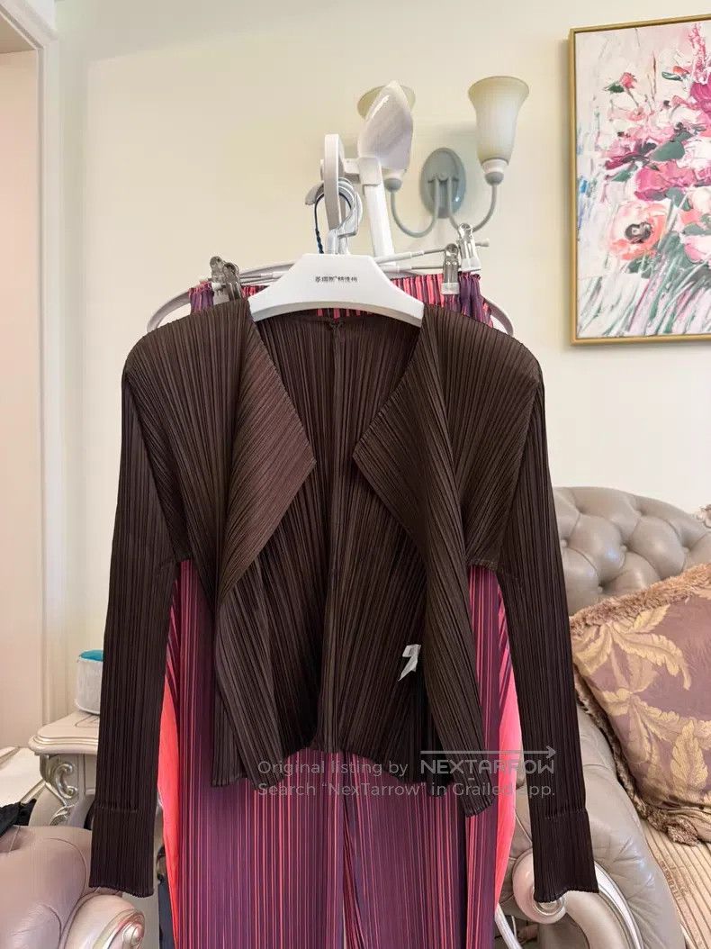 Issey Miyake Issey Miyake Dark Brown Cardigan Coat Size L / US 10 / IT 46 - 1 Thumbnail