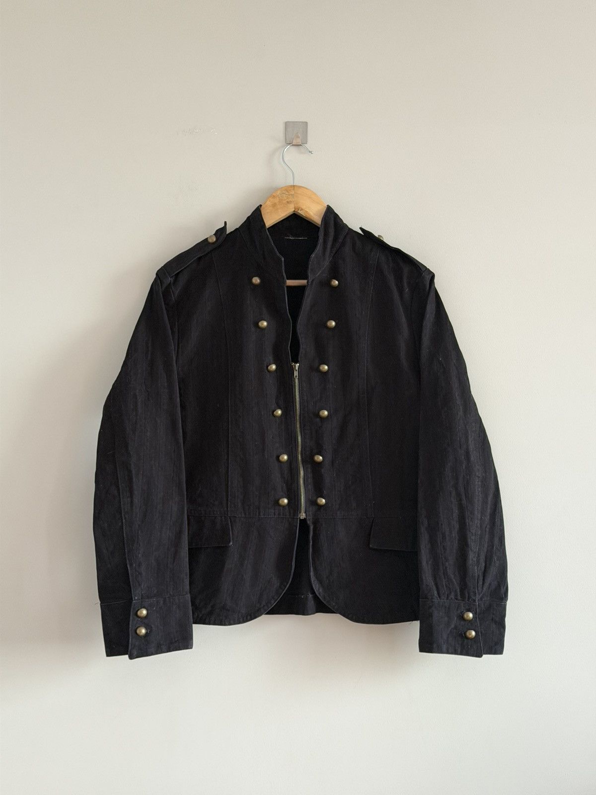 Vintage Napoleonic Hussar Military Jacket Black Size L / US 10 / IT 46 - 1 Thumbnail