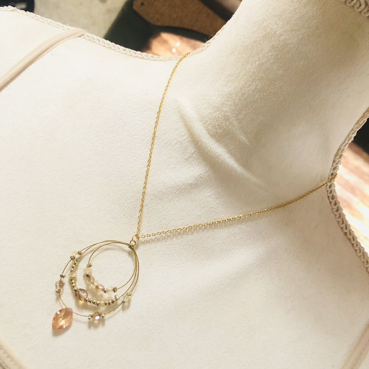 Handmade Handcrafted elegant layered wired citrine crystal necklace Size ONE SIZE - 1 Thumbnail