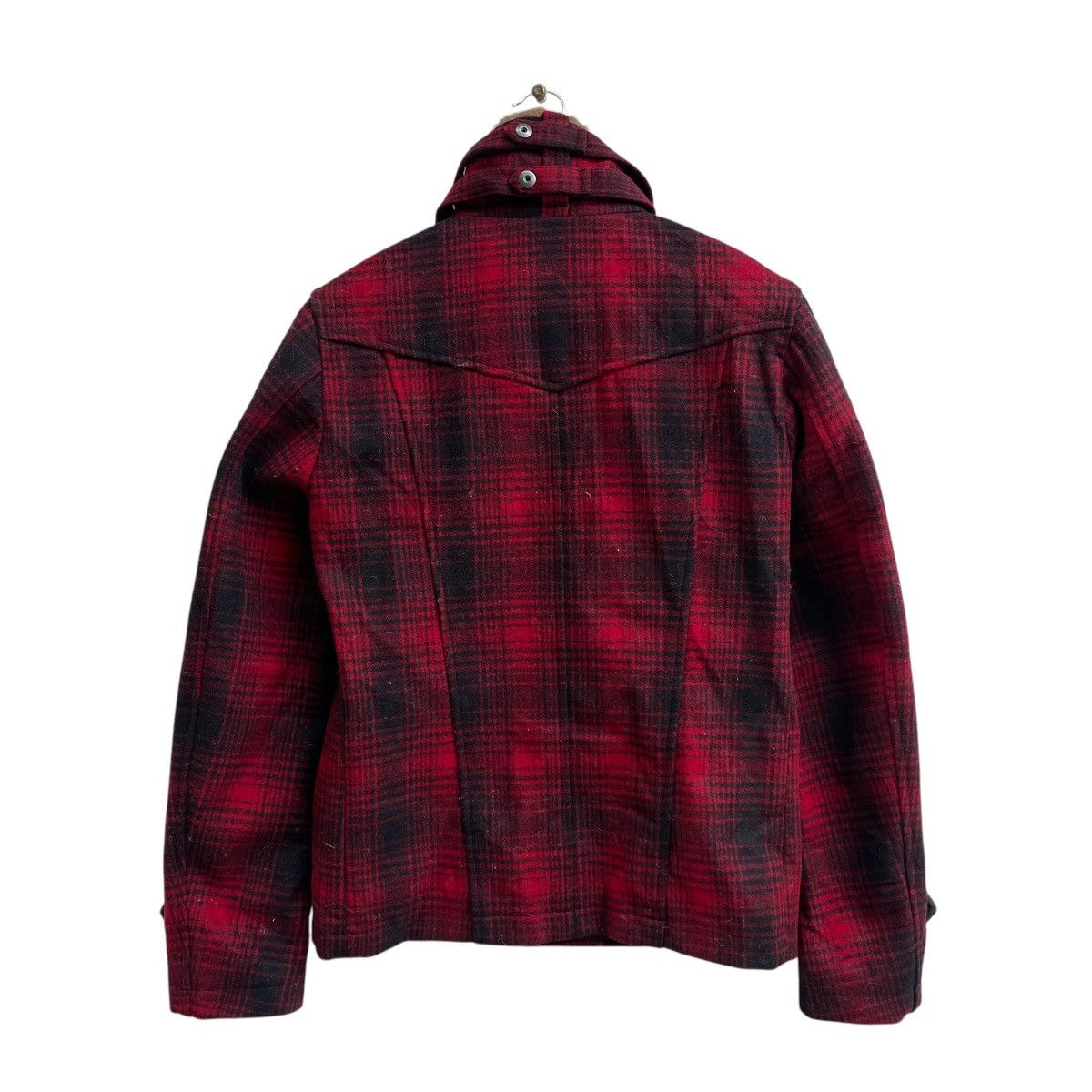 If Six Was Nine 💥Rattle Trap Wool Shaadow Plaid Rabbit Fur Collar Peacoat Size US M / EU 48-50 / 2 - 2 Thumbnail