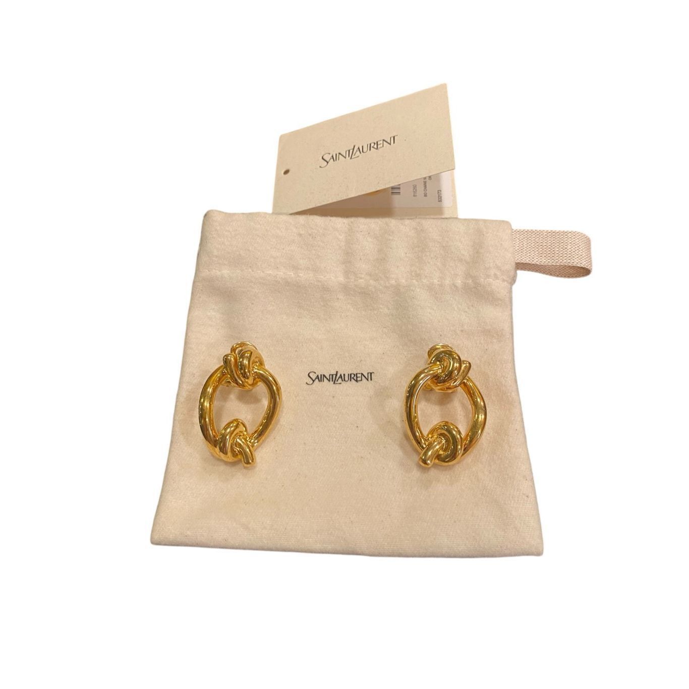 Saint Laurent Paris SAINT LAURENT Hoop Earrings in Or Laiton Size ONE SIZE - 3 Thumbnail