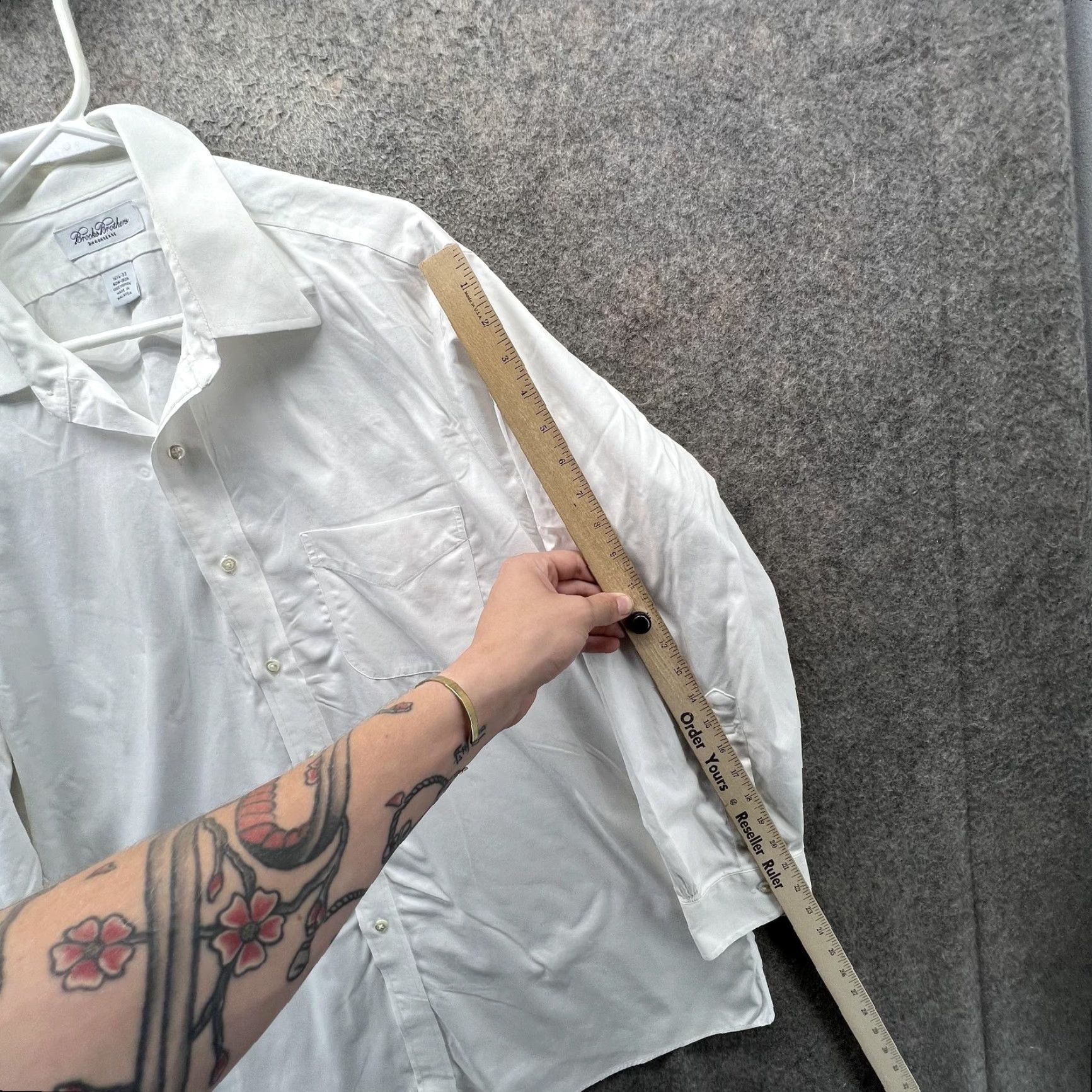 Brooks Brothers Brooks Brothers Dress Shirt Mens 16.5 33 White Classic Fit Non Iron Cotton Shirt Mens Long Sleeve Size 46R - 4 Thumbnail