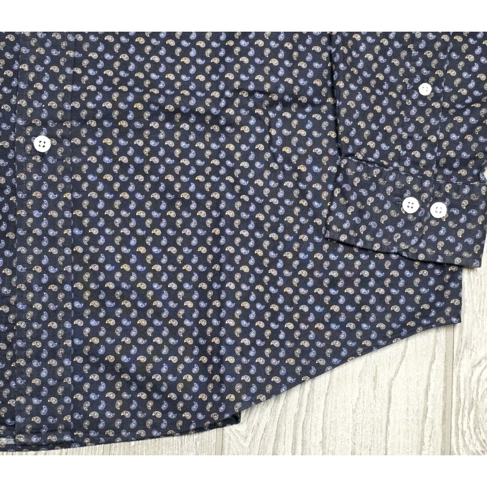 Brooks Brothers BROOKS BROTHERS Button-Up Madison Shirt L Navy Paisley Long Sleeve Men Size US L / EU 52-54 / 3 - 3 Thumbnail