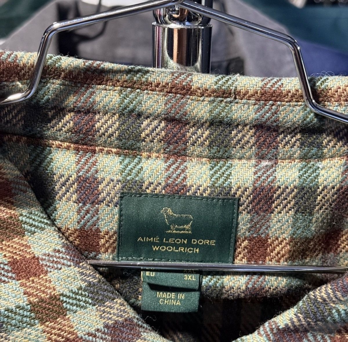 Aime Leon Dore × Woolrich Woolen Mills Aime Leon Dore WOOLRICH Button Up Full Zip Green Brown 2XL Size US XL / EU 56 / 4 - 2 Thumbnail