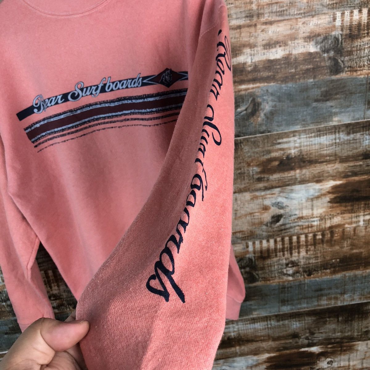 Japanese Brand × Vintage Vintage Sweatshirt Bear Surf Boards Pink #978 Size US M / EU 48-50 / 2 - 10 Thumbnail