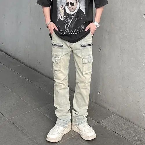 Japanese Brand Zipper pocket flare jeans Size US 30 / EU 46 - 1 Thumbnail
