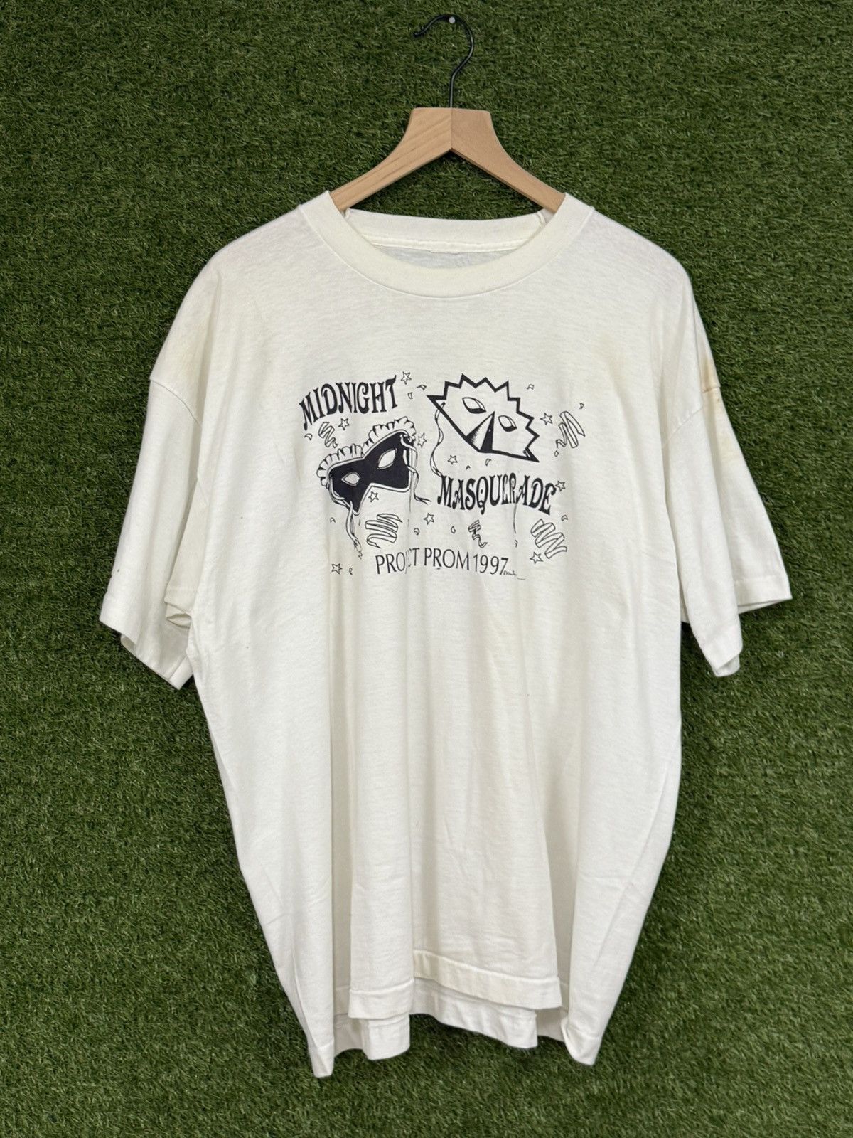 Vintage Vintage Drama Masks 1997 90s White Prom Tee XL Size US XL / EU 56 / 4 - 2 Thumbnail