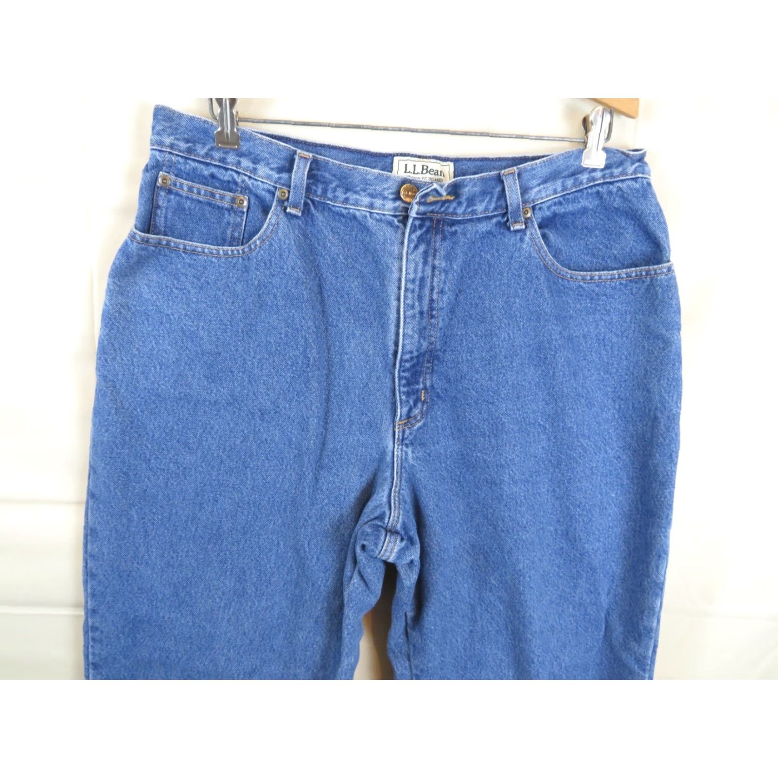 Denime LL Bean Jeans Women 18 Regular Blue Denim Flannel Lined Workwear Outdoors Shirt? Size 40" / US 18 - 3 Thumbnail