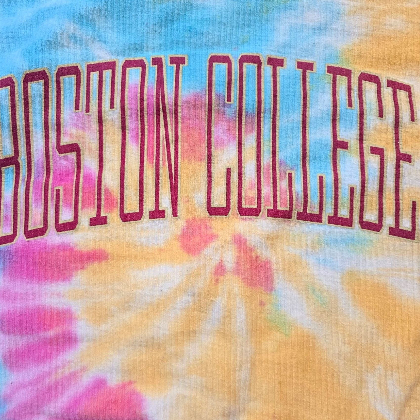 Vintage VINTAGE Boston College Sweatshirt Womens XL Blue Pink Tie Dye Crew Neck Casual Size XL / US 12-14 / IT 48-50 - 3 Thumbnail