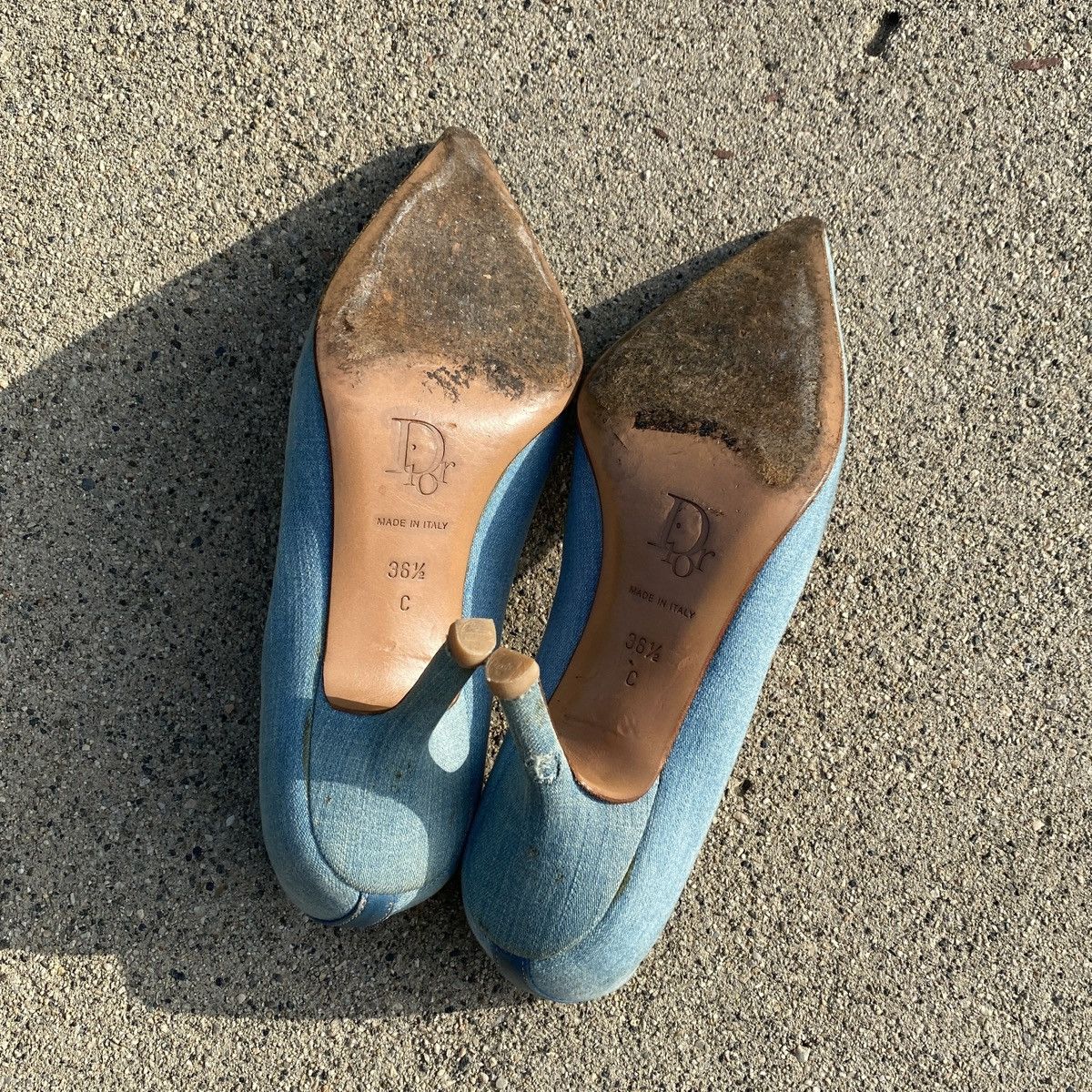 Dior × John Galliano × Vintage Dior 2002 Spring Denim Lace-up Bow Pointed Toe Pumps Size US 6.5 / IT 36.5 - 2 Thumbnail